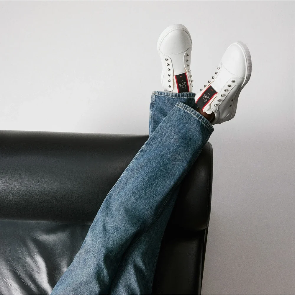 Christian Louboutin F.A.V Fique A Vontade White Leather Low Top Sneaker 45 12